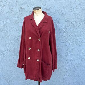 90s Flax Blazer Lagenlook Jacket Size XL Natural Fibers